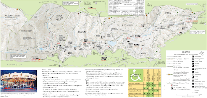 Map of Tilden Regional Park by East Bay Regional Parks District