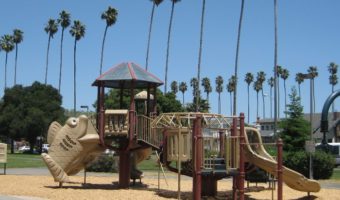 Play structure in Washington Park, Alameda