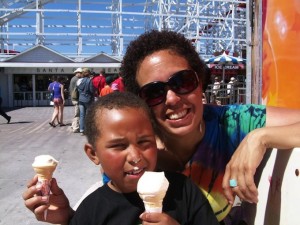 lois and makhi at ca 6 flags vallejo
