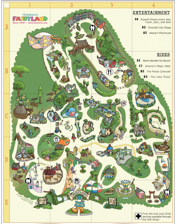 Map of Children's Fairyland in Oakland