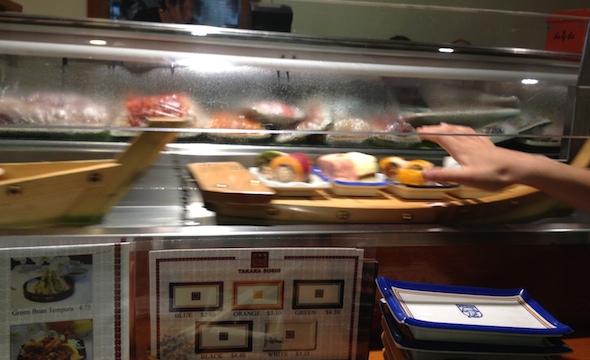 Grab your sushi right off the carousel at Takara in Oakland