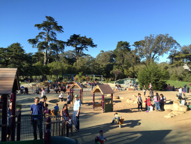 kids play at playground in golden gate park