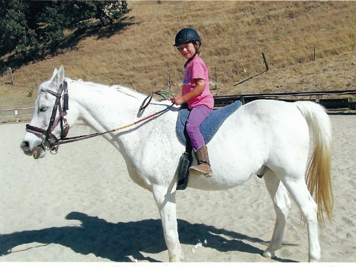 Chloe rides bareback at Sienna Ranch Camp
