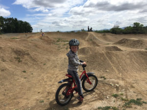 5yo at the pump track in Pleasanton