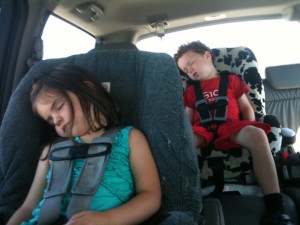 Sleepy kids justify drive-through starbucks