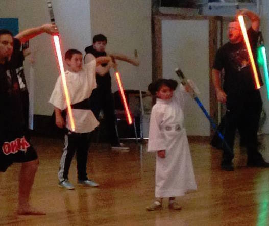 Golden Gate Knights Star Wars lightsaber training: little Leia