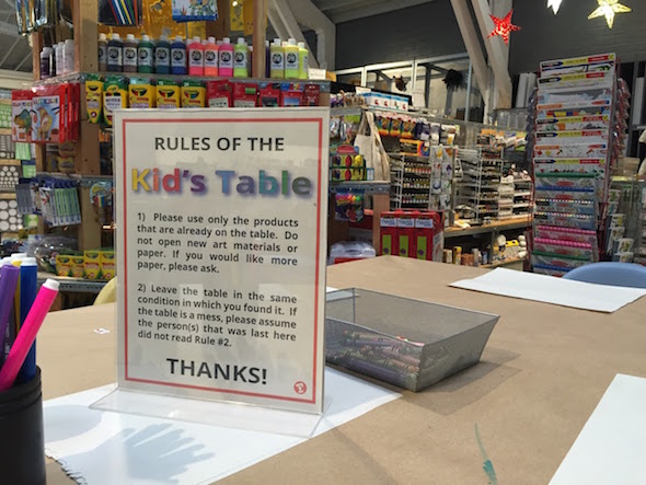 FLAX Oakland: check out the kids table