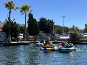 Beware the bumper boats at Scandia Fairfield - they will squirt you