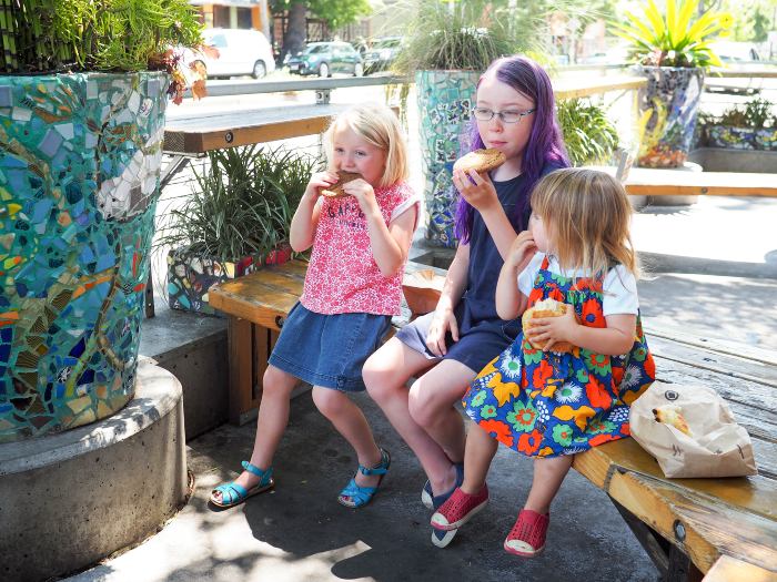 Berkeley's North Shattuck Neighborhood with Kids 1 Berkeley Gourmet Ghetto kids - Cheeseboard Parklet in Berkeley Gourmet Ghetto with kids