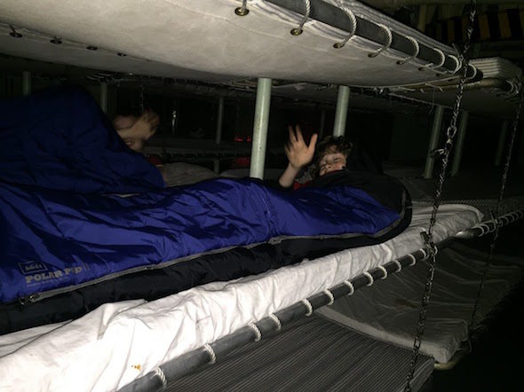 Sleeping aboard the USS Hornet with kids