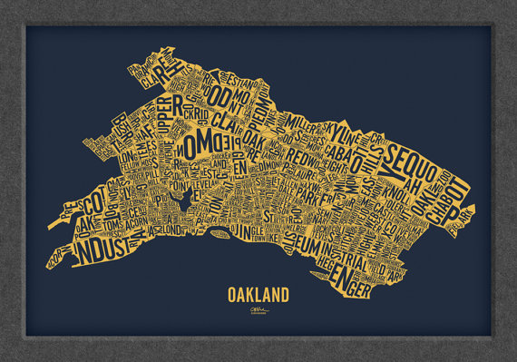 We love this print of Oakland neighborhoods
