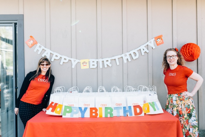 Whitney and Heather at 510 Families' 7th birthday party
