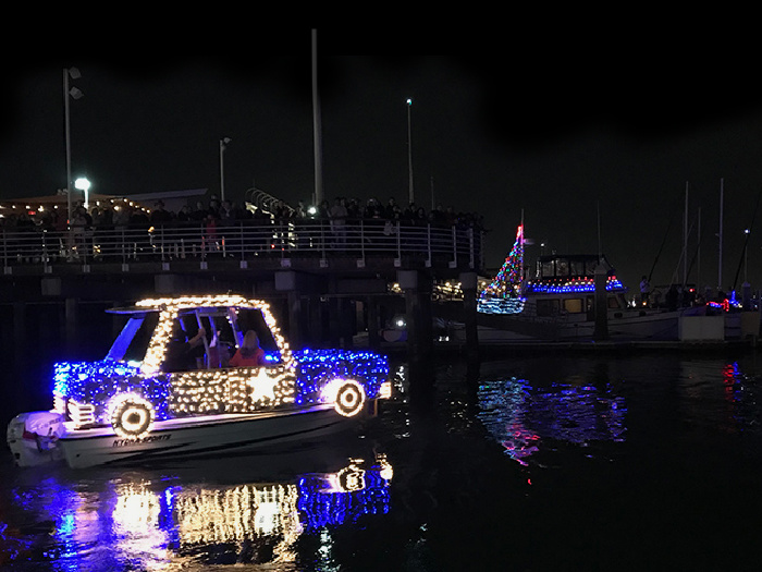 lighted up boat on water
