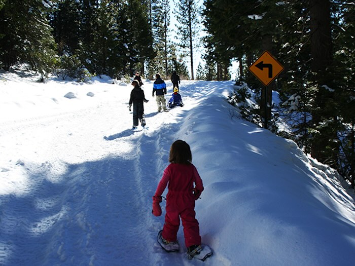 child on snow shoes