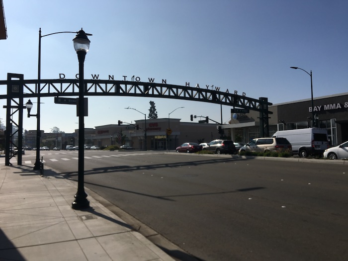 Arch when entering downtown Hayward, CA