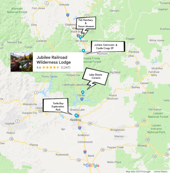 Map of railroad park vacation