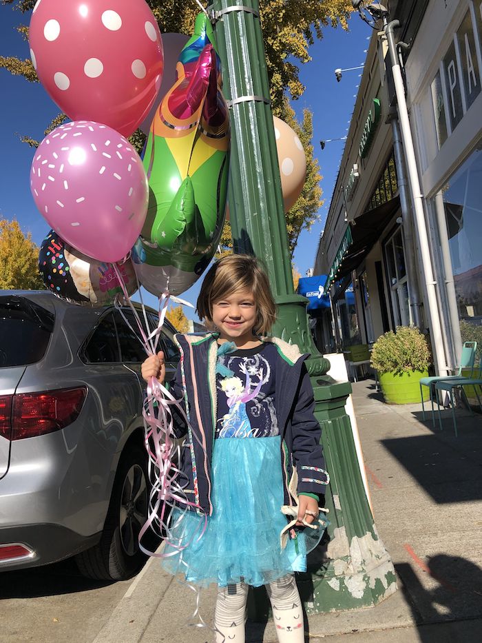 Balloons and smiles outside of Pippa and Co.