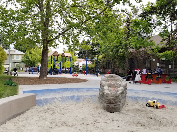 Becky Temko Tot Park water and sand play area