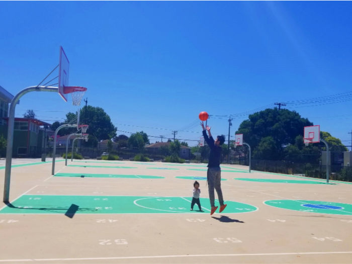 Korematsu middle school basketball courts are vast