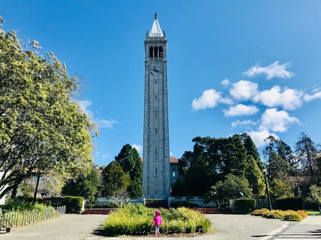 toddler in front of tower