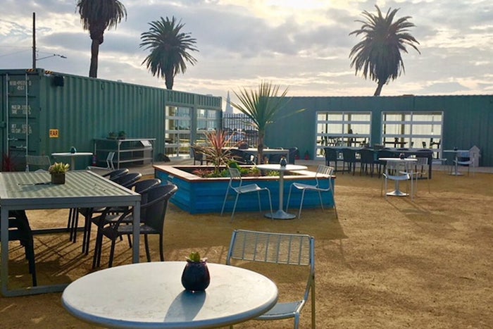 Dine inside a real shipping container at Mersea