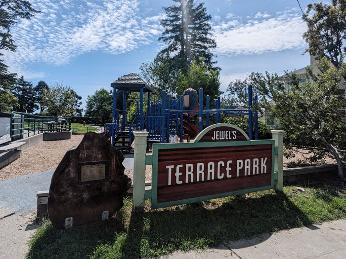 Jewel Terrace Park entrance sign