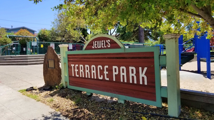Jewel Terrace Park entrance sign