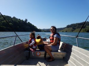 On Lake Chabot with kids