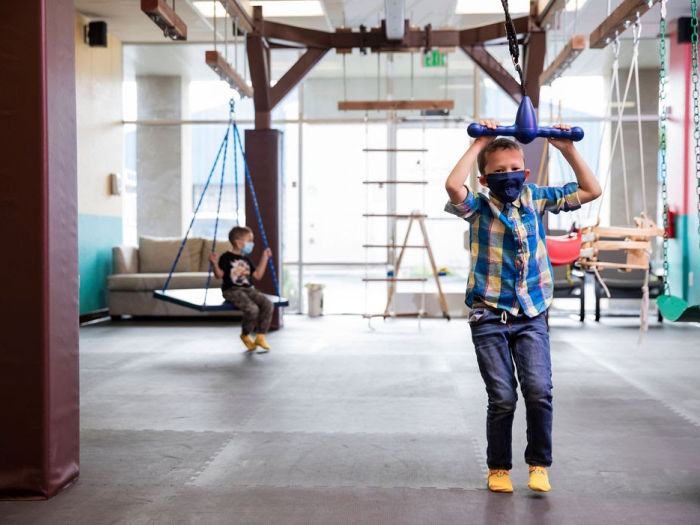 kid on zip line