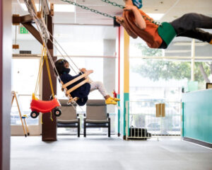 kids on swings