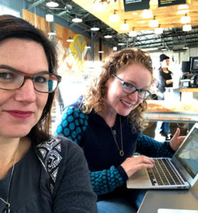 Heather and Whitney on laptop