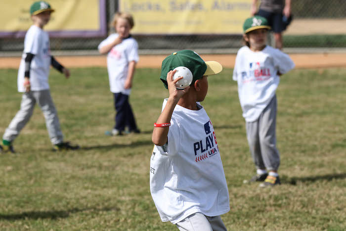 Oakland A's Play Ball events are baseball skills clinics in the community