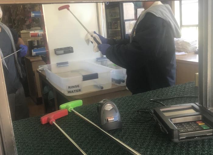 Each golf club gets a scrub