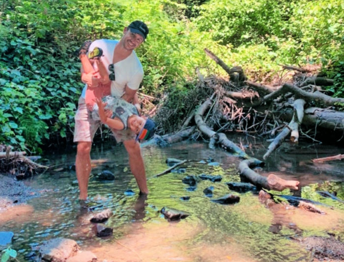 Being silly at Sausal Creek