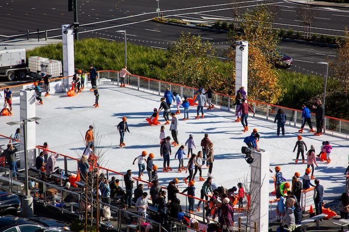 Family ice skate in San Ramon