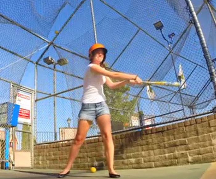 batting cage woman