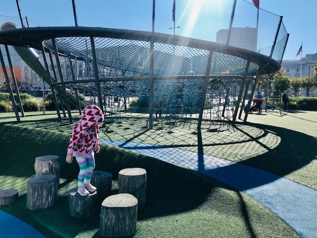 child playing at playground