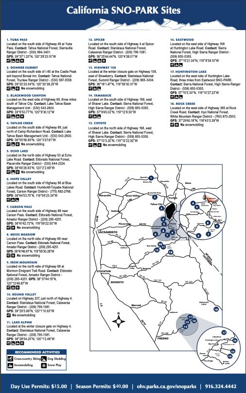 california sno-park map with fees as of 2023