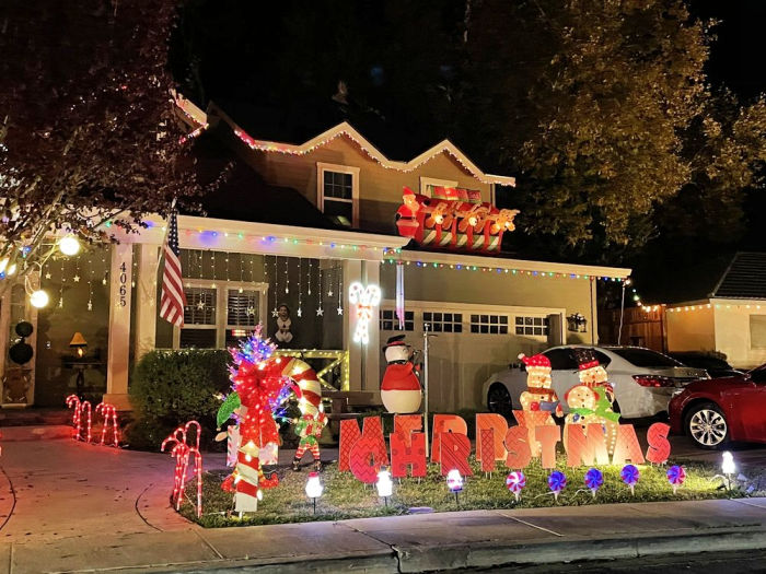 Walk or Drive Through Christmas Lights Candy Cane Lane in Pleasanton