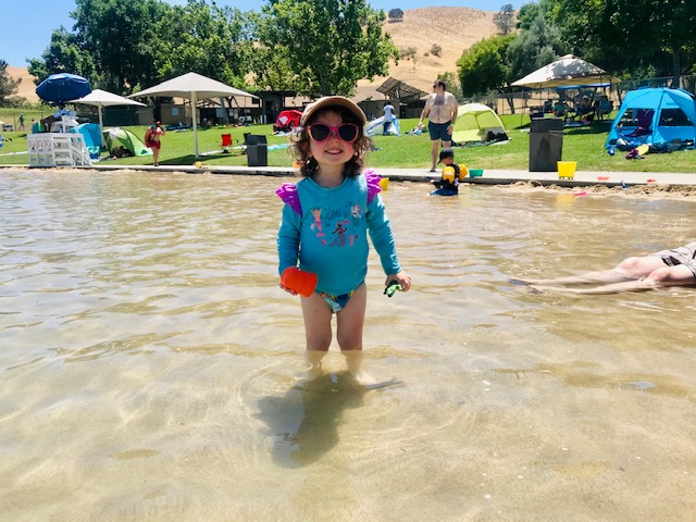Toddler wading Contra Loma Anioch