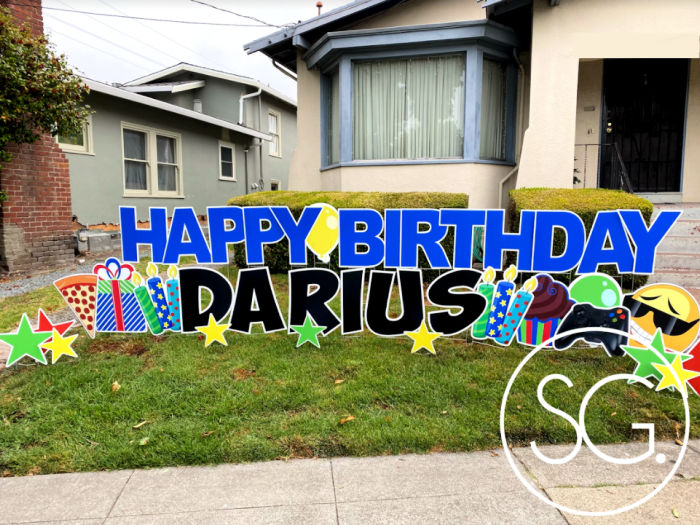happy birthday darius yard sign