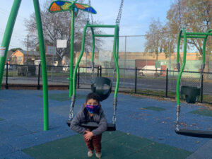 really cool swings at willard mini park in Oakland