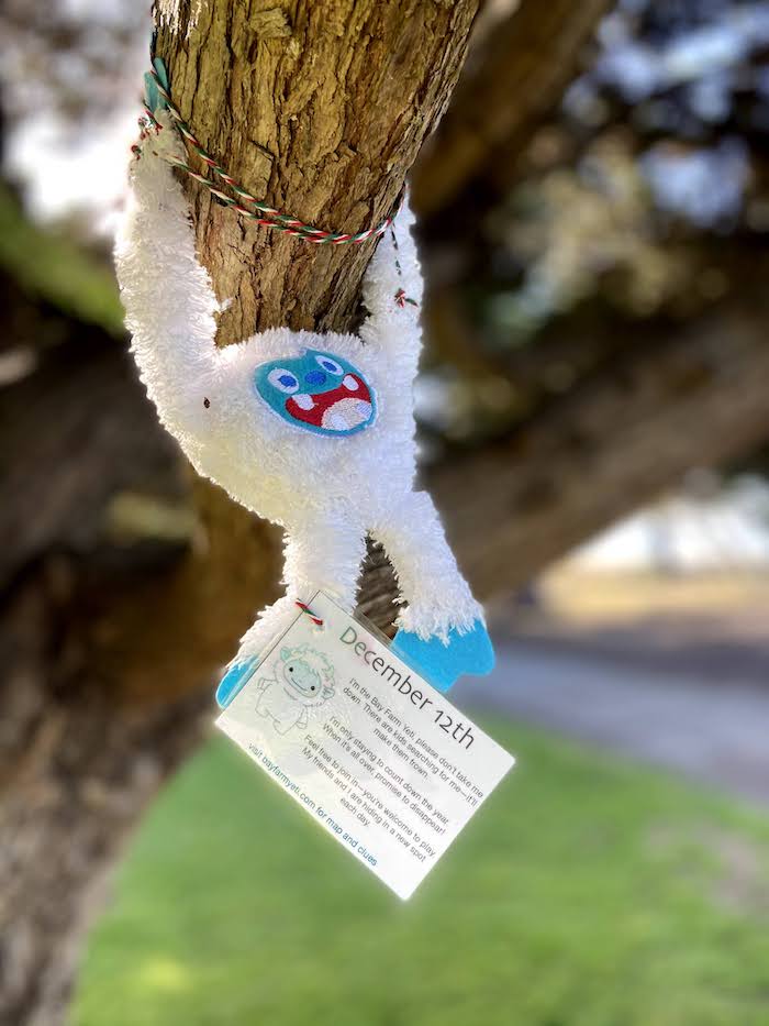 Find the Yetis on Alameda's Bay Farm Island 1 stuffed sasquatch
