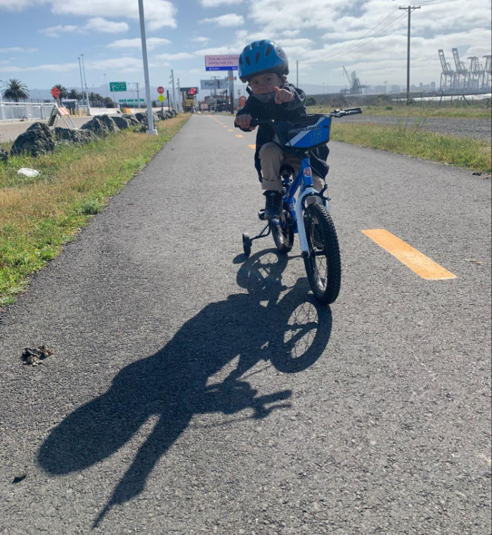 boy biking