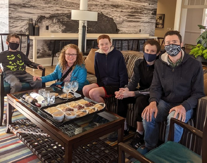 family and food tray