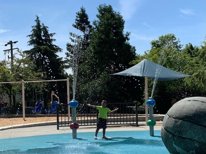 Cool Off at Castro Valley Park Splash Pad 2 Castro Valley Park Splash Pad with child