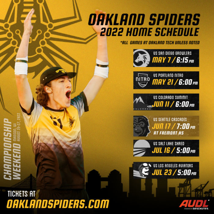 spiders disc team schedule