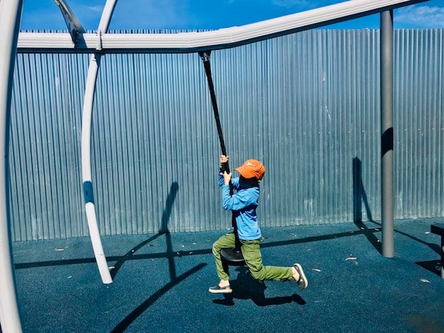 kid on zip line