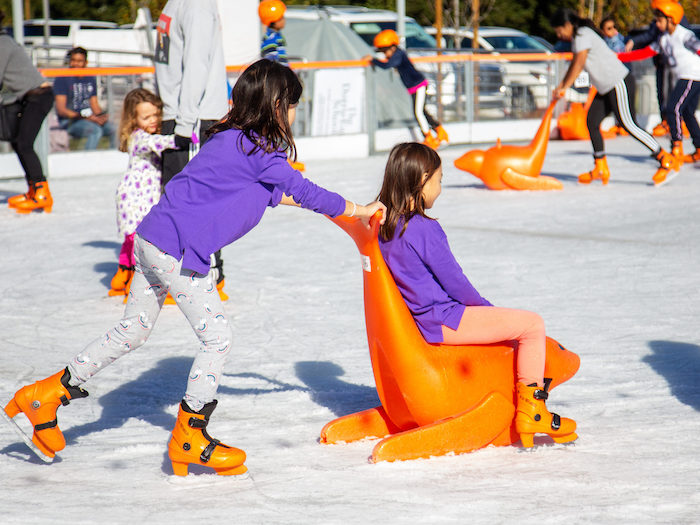 Kids ice skate at Kristi Yamaguchi Holiday Ice Rink