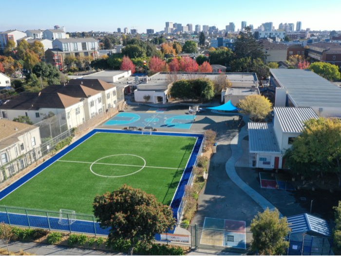 Spotlight on East Bay German International School (EBGIS) 4 Emeryville campus from overhead